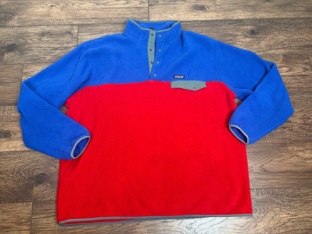 Patagonia Synchilla Lightweight Fleece Snap-T Pullover Jacket Color Block 3XL